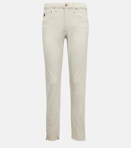 Джинсы Girlfriend со средней посадкой и зауженными джинсами AG Jeans, экрю