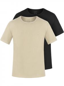 Normani Комплект из 2 мужских футболок из органического хлопка Nyons бежевого/черного цвета