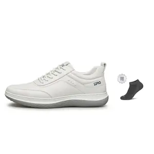 ZRO Мужские повседневные кеды низкие черно-белые белые с носками, цвет White (Subscribe to The Store and Take A Screenshot, Comes with Socks)