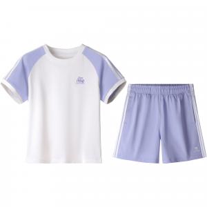 Повседневный костюм женский с круглым вырезом Moderate CAMEL, set (elegant фиолетовый/infinite белый)