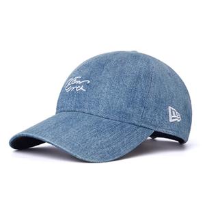 New Era Хлопковая бейсболка унисекс джинсового синего цвета, Denim Blue