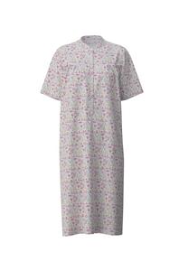 Ночная рубашка с длинными рукавами и воротником-стойкой длина 110 см мягкий хлопок. Calida, цвет blush flower