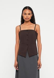Топ Samsøe Samsøe CLO, Black Coffee/Dark Brown
