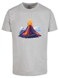 Рубашка F4NT4STIC Volcano Eruption Illustration, Mottled Grey