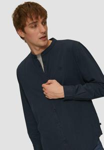 Рубашка REGULAR FIT GEWASCHENES MIT STICKEREI QS, темно-синий