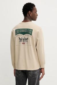 Хлопковый лонгслив Levi'S, бежевый