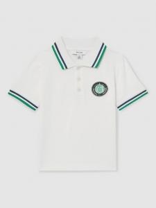 Детская хлопковая поло с коротким рукавом Reiss, White