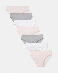 Набор из семи трусиков для девочек с принтом в горошек Cotton Juice, мультиколор