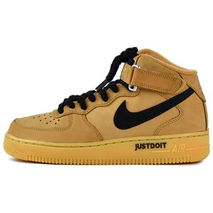 Nike Air Force 1 Антискользящие Износостойкие Мид-Топ Скейтборд Кроссовки Унисекс Пшеничный