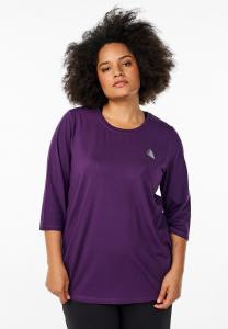 Топ Active by Zizzi TRAININGS MIT 3/4-ÄRMELN, Purple Pennant/Dark Purple
