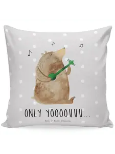Подушка Mr & Mrs Panda 40x40 Bär Gitarre, пастельно-серый