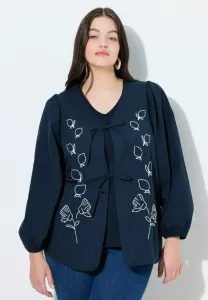 Легкая куртка с вышивкой в виде эко-листа Ulla Popken, Marine