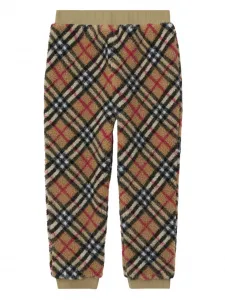 Брюки из шерпы в клетку Vintage Check BURBERRY KIDS, нейтральный