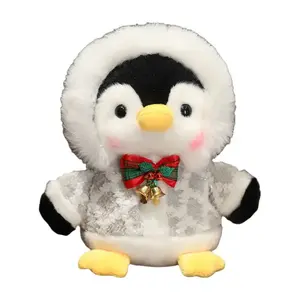 Милые мультяшные очаровательные рождественские игрушки пингвины плюшевые куклы высота 22 см Dolls and bears dance, серебро