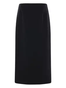 Шерстяная юбка миди The Row, черный