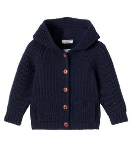Кардиган Baby Morten с капюшоном из смесовой шерсти 1 + in the Family, Dark Blue