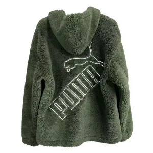 PUMA Зелёное пальто унисекс с бархатистой текстурой, Green