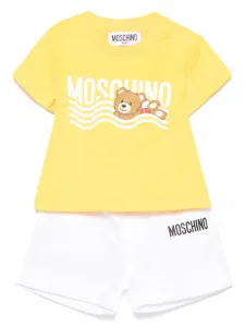 Комплект из топа и шортов с принтом Teddy Bear Moschino Kids, желтый