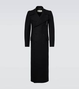 Двубортное пальто из смесовой шерсти Dries Van Noten, Black
