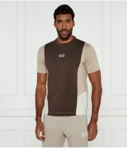 Футболка regular fit Ea7, коричневый