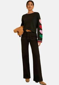 Джемпер Love & Roses CREW NECK COSY, Black Multi Heart/Black