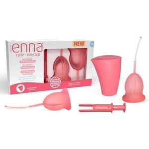 Менструальная чаша Enna Cycle Easy размера M с чашами для крепления, аппликатором, стерилизатором и коробкой для транспортировки