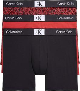 Calvin Klein 1996, хлопковые трусы-боксеры, упаковка из 3 пар, Black/Jazzberry Jam/Abstract Dots/Jazzberry Jam