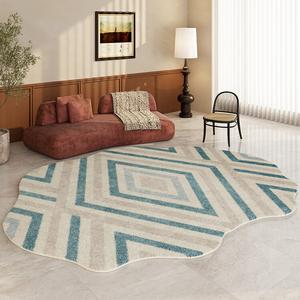 AOVOC Ковер 200х300 см для гостиной/спальни в американском стиле, светлый, из искусственной шерсти, толстый, Patan Irregular Thick Version-05