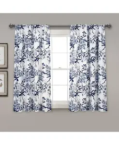 Фильтрующие свет оконные шторы для ботанического сада Lush Decor, navy