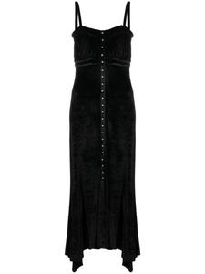 Rabanne платье миди асимметричного кроя, черный