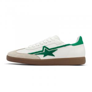 Satoshi Star Series German Army Trainers Унисекс Низкие Зеленые с Белым Пятиугольным Сердцем