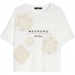 Футболка Weekend Max Mara Lecco с цветочным принтом WEEKEND MaxMara, белый