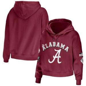 Женская одежда WEAR by Erin Andrews Crimson Alabama Crimson Tide, укороченный пуловер с капюшоном, смешанная техника