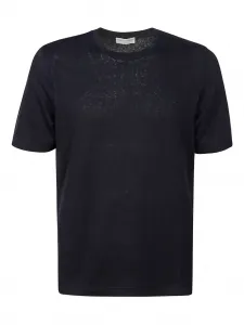 Льняная рубашка с короткими рукавами Filippo De Laurentiis, синий