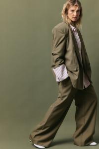 Брюки NA-KD WIDE , Dark Olive/Green