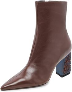 Женские ботильоны FYS с острым носком, на высокой массивной подошве, короткие, с боковой молнией, модные, на все сезоны, размер 4-16 US, Brown