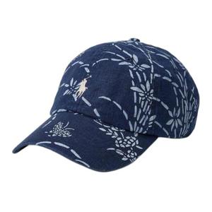 Polo Ralph Lauren Льняная хлопковая бейсболка мужская синяя, Blue