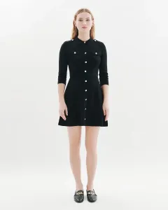 Короткое платье с пуговицами и бретелями на плечах Caroll, черный