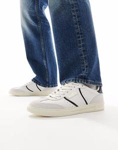 Кроссовки из кожи и замши белого цвета Fred Perry