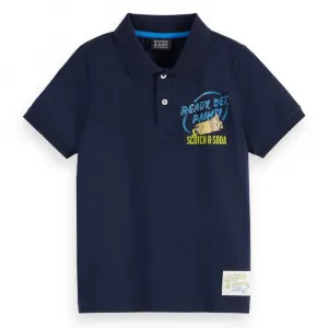 Поло с коротким рукавом Scotch & Soda Jersey Artwork, синий