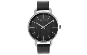 Calvin Klein Часы Wrist Watch Quartz Movement Genuine Leather Strap Black Dial Women's, Black Dial
