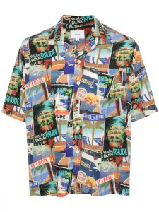 Рубашка с принтом Postal Card RHUDE, синий