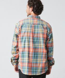 Фланелевая рубашка в шотландскую клетку, японский крой.