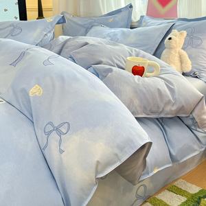 Antarctic Комплект постельного белья из 4 предметов (простыня 200 см, пододеяльник 220х240 см), цвет Dye-bleached Blue Knot - Lan, 100% хлопок