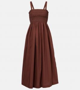 Платье миди из хлопкового поплина с присборенной талией Grasse Heidi Klein, Brn-Brn