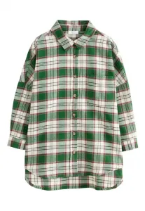 Блузка в клетку стандартного кроя на пуговицах Next, Green
