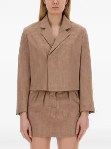 Укороченный жакет в клетку Alysi, коричневый