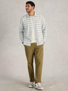 Хлопковая рубашка обычного кроя с непированной полоской White Stuff, White/Blue