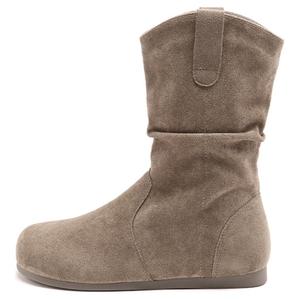 AGSDON Женские полусапожки абрикосовые на каблуке 1,5 см, цвет Apricot