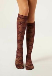 Носки Calzedonia Knee high socks, Burgundy/Bordeaux